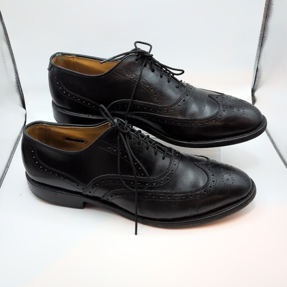 Allen Edmonds Chester Wingtip Oxford Brogue Men's 8C Black Leather Dress Shoes